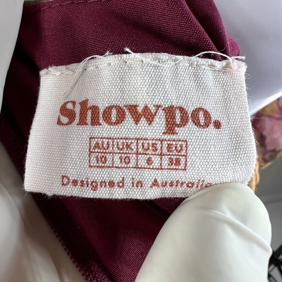 Showpo Women 6 Floral Mini Chiffon Cutout Dress Long Puff Sleeve Sweetheart Neck - Picture 14 of 16